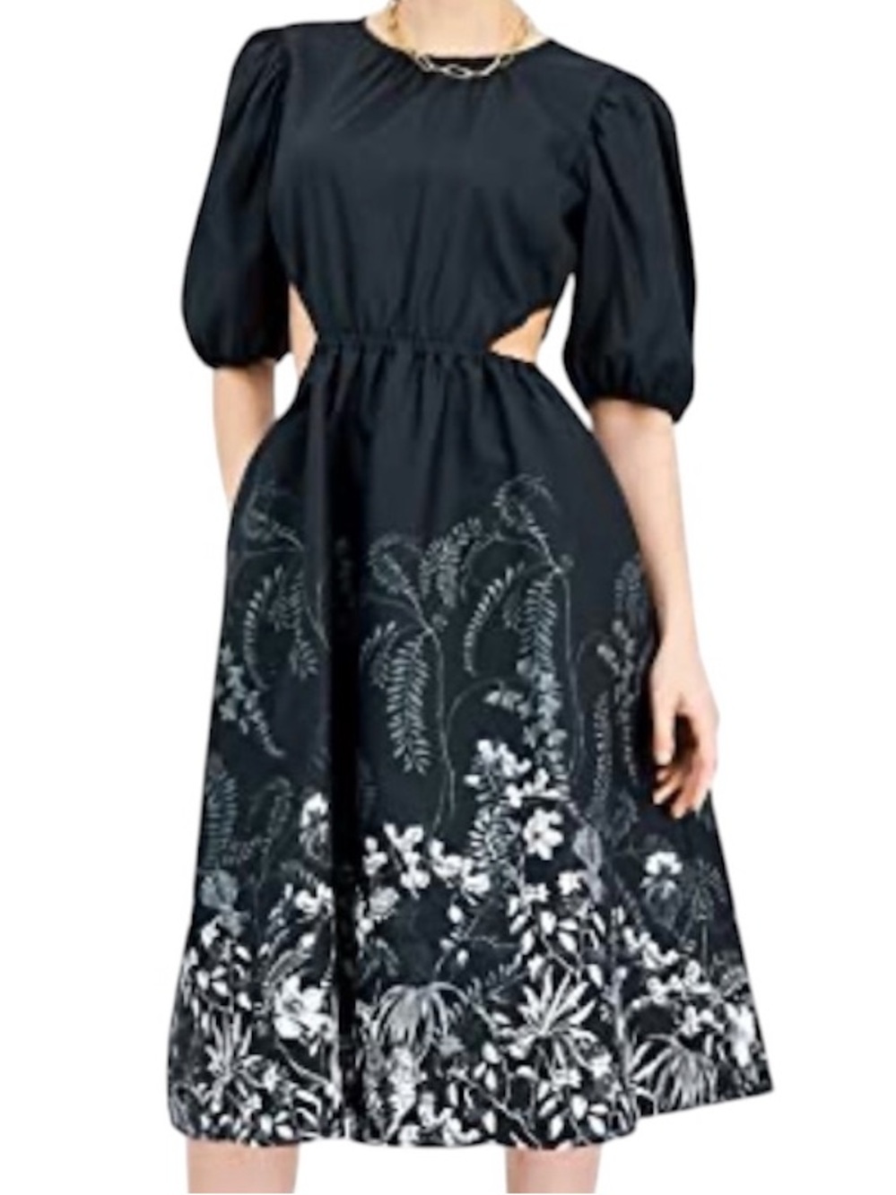 INC Side Cut Out Floral Midi Dress